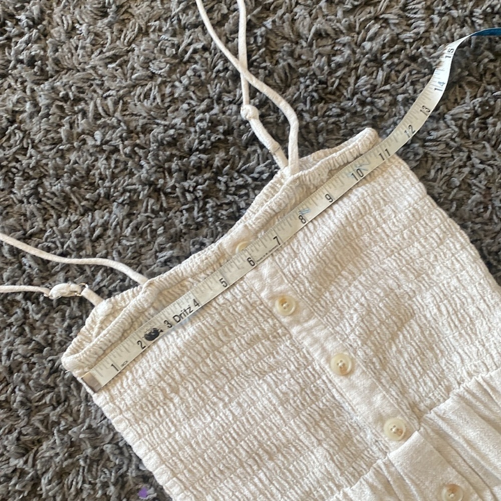 One Clothing Los Angeles Beige Spaghetti Button Down Dress With Pockets Size S - Picture 7 of 10
